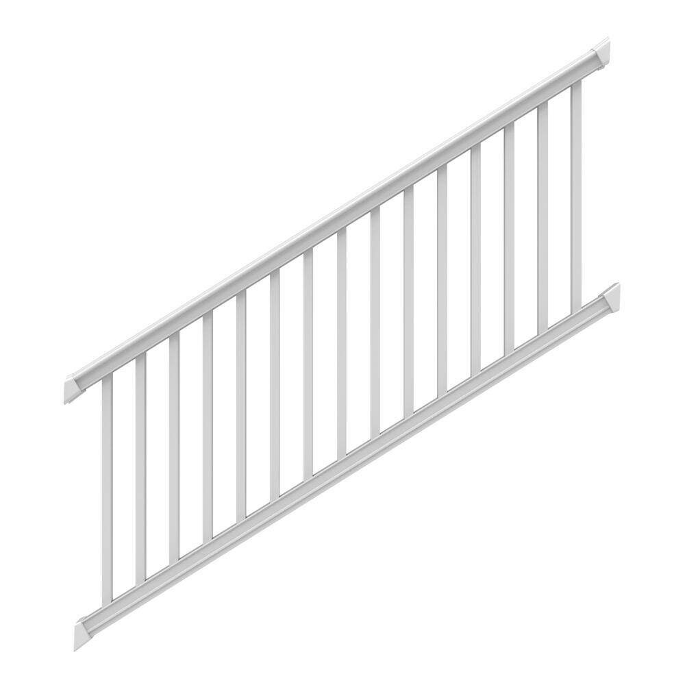 Barrette Outdoor Living Bella Premier Series 8 ft. x 42 in. White Stair Rail Kit with Square Balusters 73053502