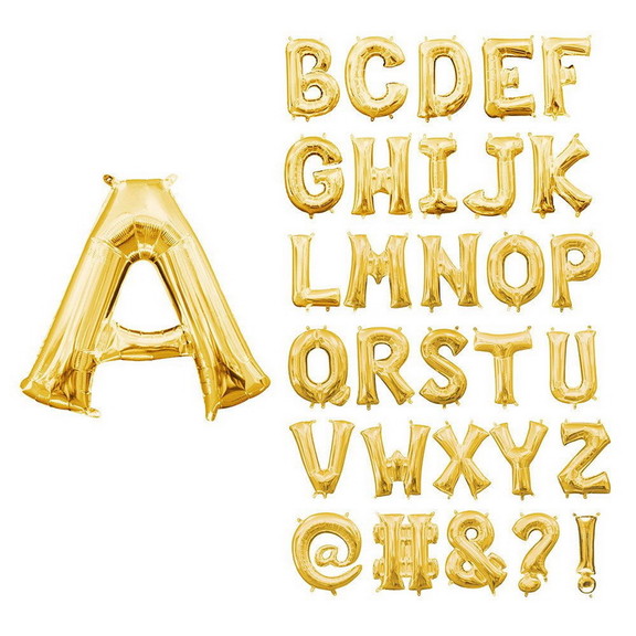 Amscan 131747 Air Filled Gold Letter Balloon