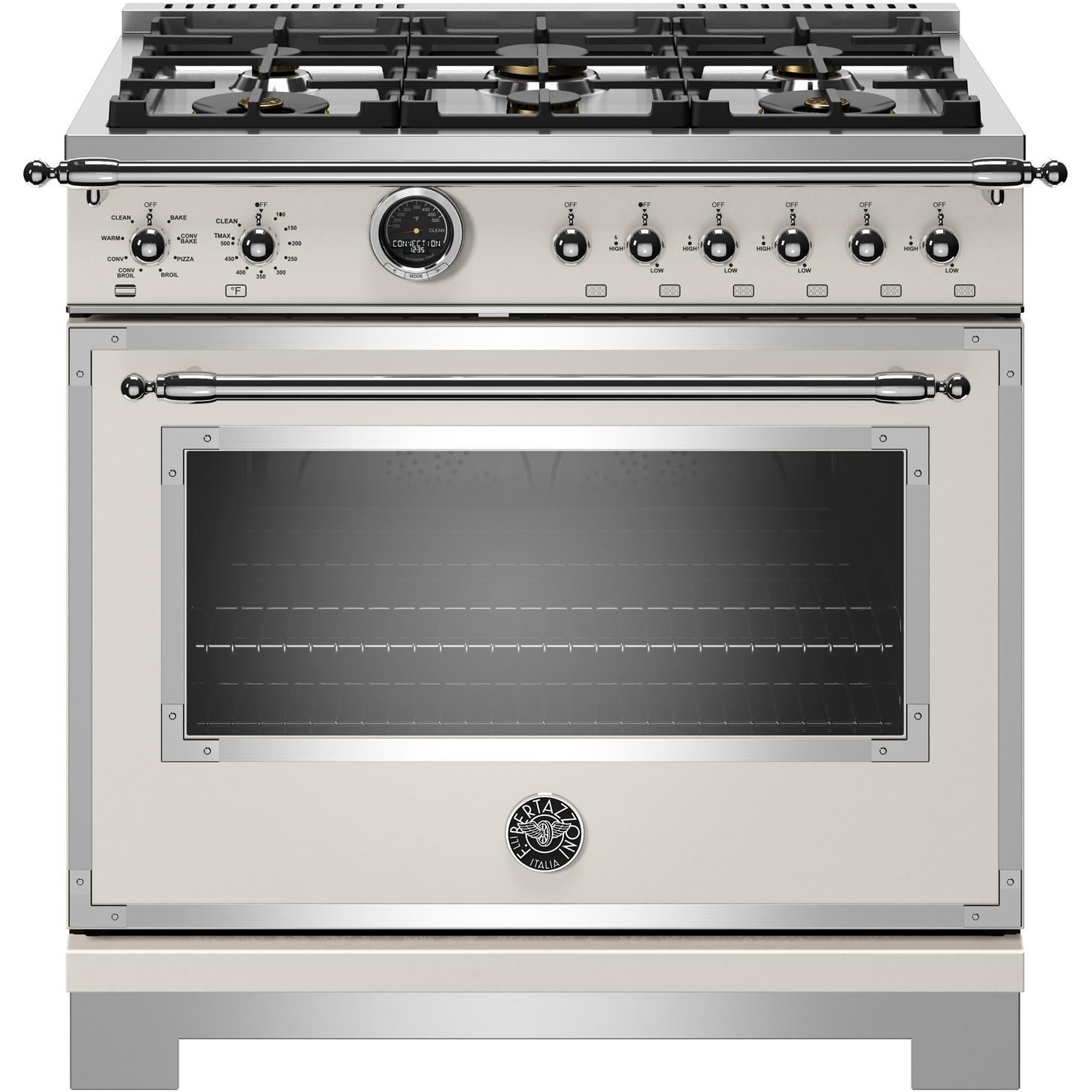 Bertazzoni 36-inch Freestanding Dual-Fuel Range With Convection Technology HERT366DFSAVT