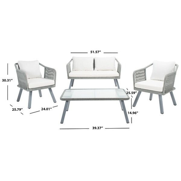 SAFAVIEH Outdoor Torsla 4Piece Rope Patio Set