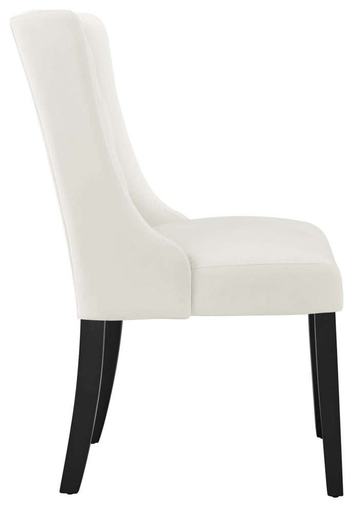 Baronet Performance Velvet Dining Chairs  Set of 2  White   Transitional   Dining Chairs   by First of a Kind USA Inc  Houzz