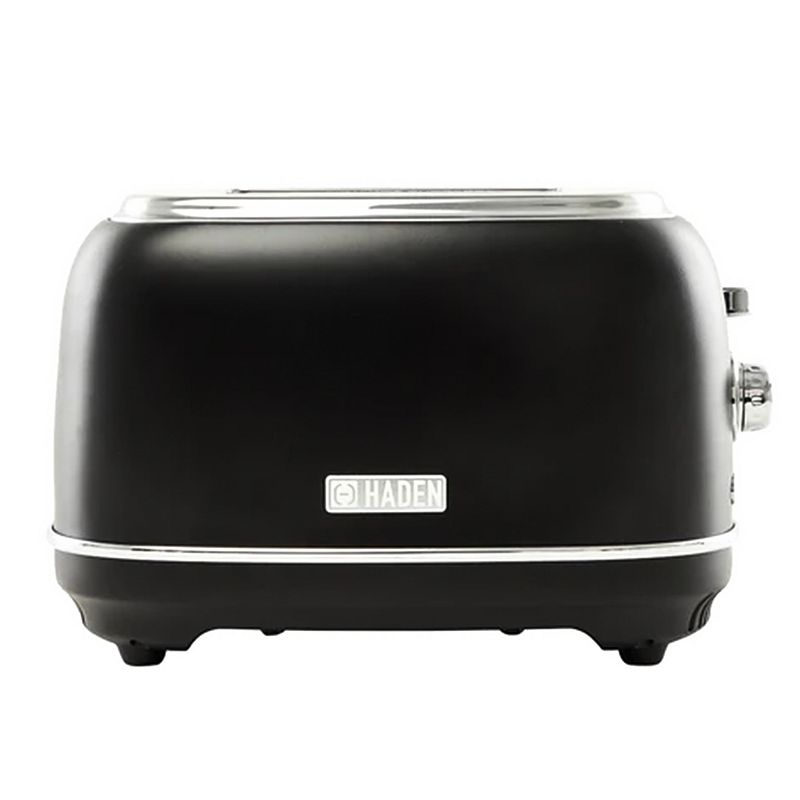 Haden Heritage 2 Slice Wide Slot Toaster with Removable Crumb Tray， Black/Chrome