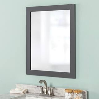 Home Decorators Collection Thornbriar 26 in. W x 31 in. H Single Framed Wall Mirror in Cement TBWM26-CT