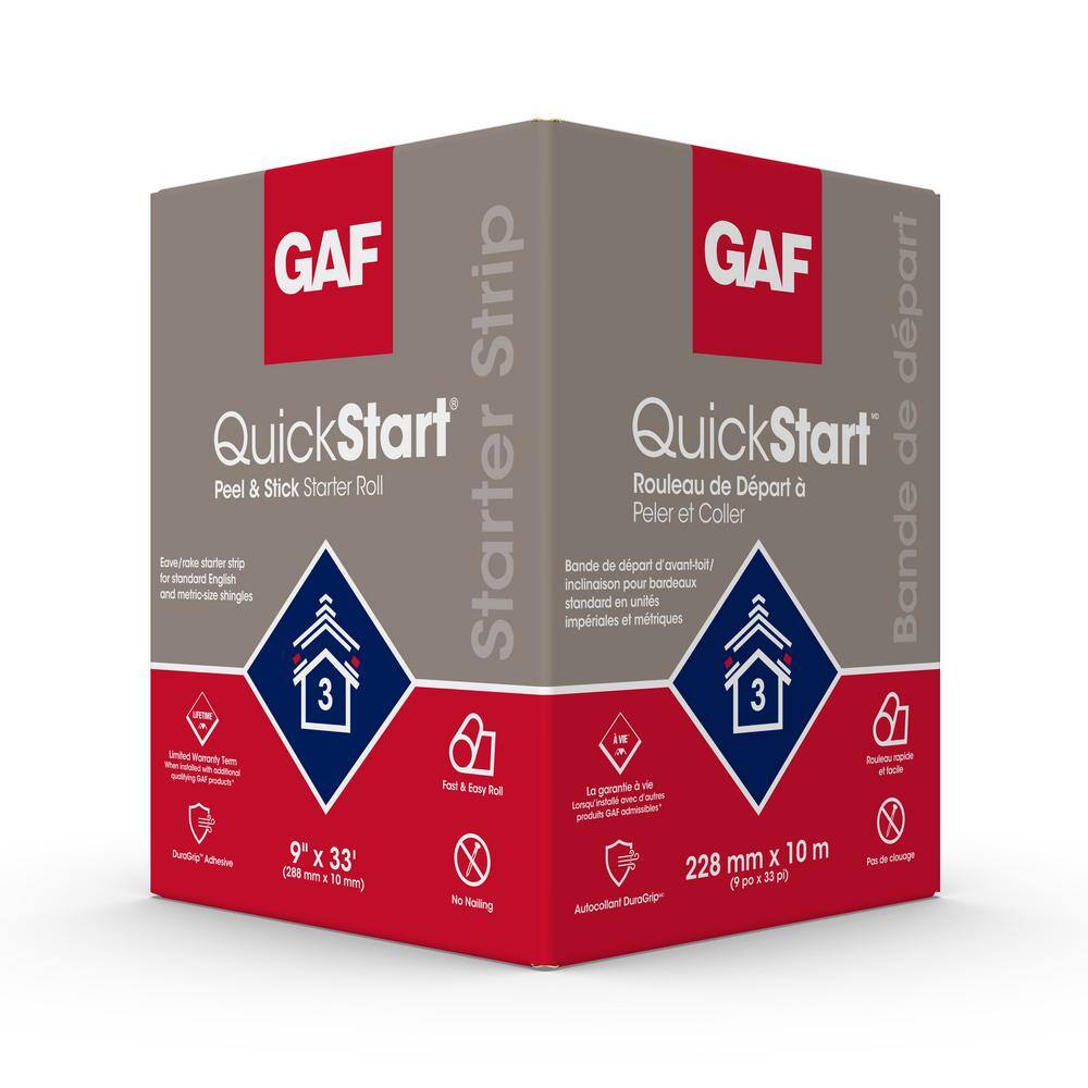 GAF QuickStart 33 lin. ft. Peel and Stick Roofing Starter Shingle Roll 1122000FR