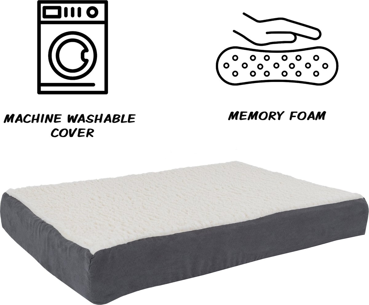 Pet Adobe Memory Foam Orthopedic Bolster Dog Bed w/ Removable Cover