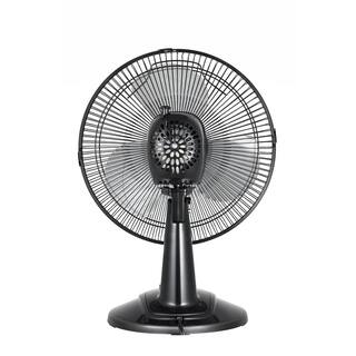 Hampton Bay 12 in. 3 Speed Portable Desk Fan in Black FT30-8MBA