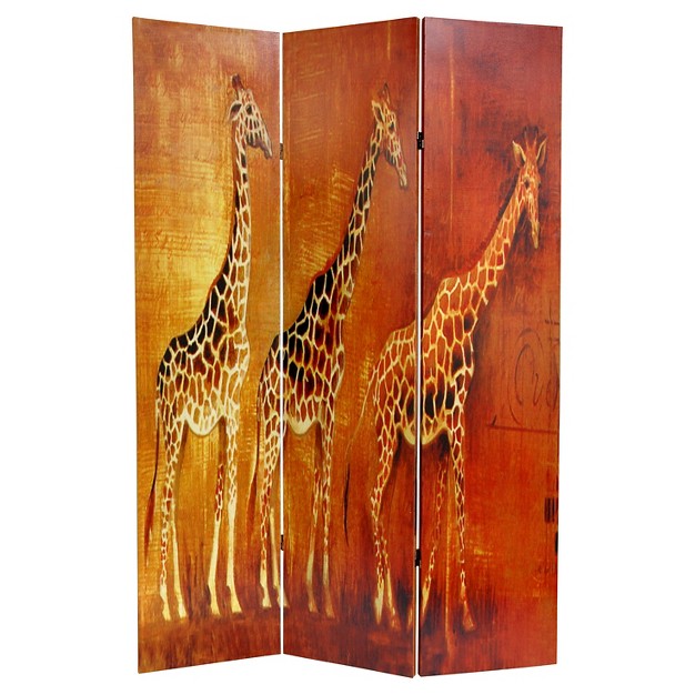 Giraffe amp Elephant Double Sided Room Divider Oriental Furniture