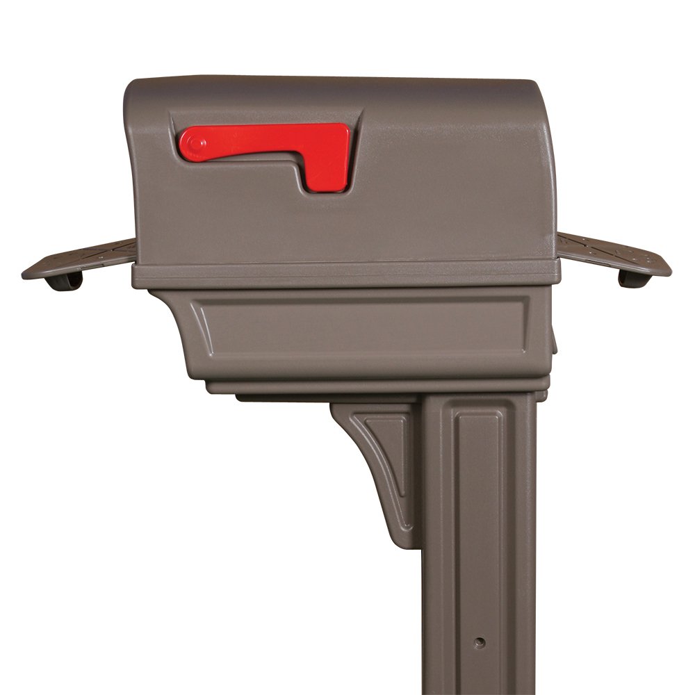 Gibraltar Gibraltar Gentry Plastic Post and Box Combo Mocha Mailbox w/Post 50 in. H x 11-1/2 in. W x 21-3/4 in. L