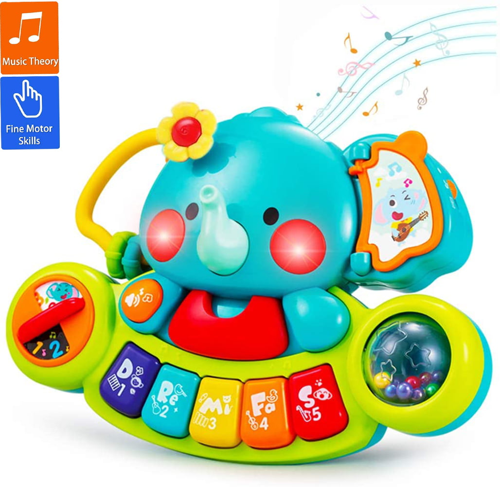 Baby Toys 6-12 Months， Elephant Keyboard Sensory Toys for Toddlers 1 2 Year Old Learning Toys for 1 Year Old Gift