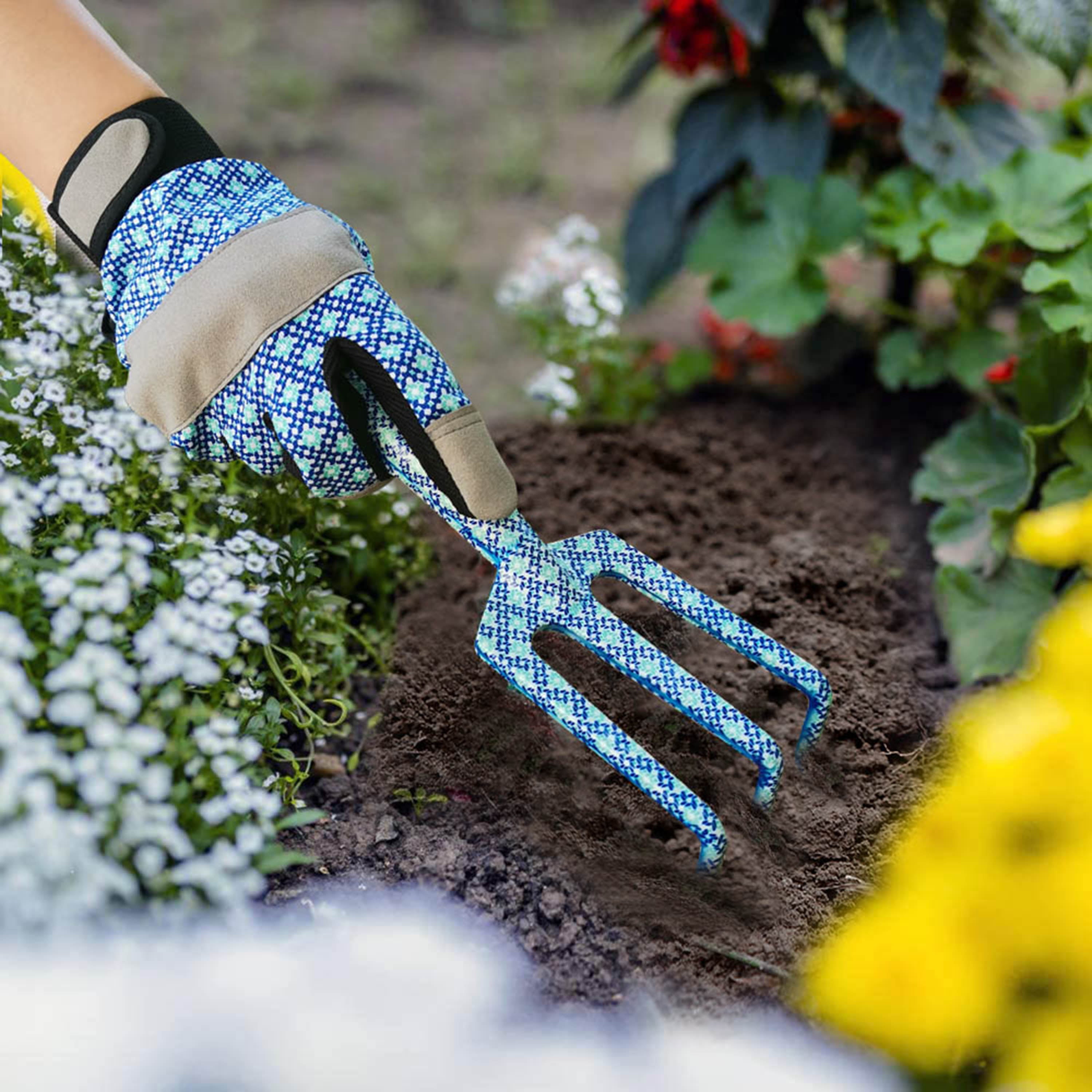 Essentials Blue Gardening Aluminum Tool Set (4 Pieces)