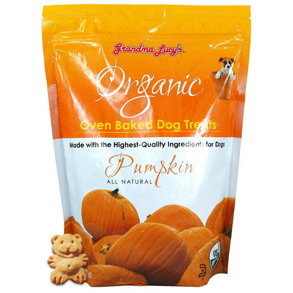 Grandma Lucy's Organic Pumpkin Oven Baked Dog Treats， 14-oz bag