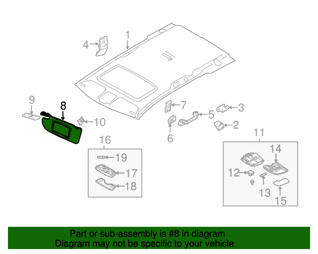 Genuine OE Volvo Sun-Visor - 39814761