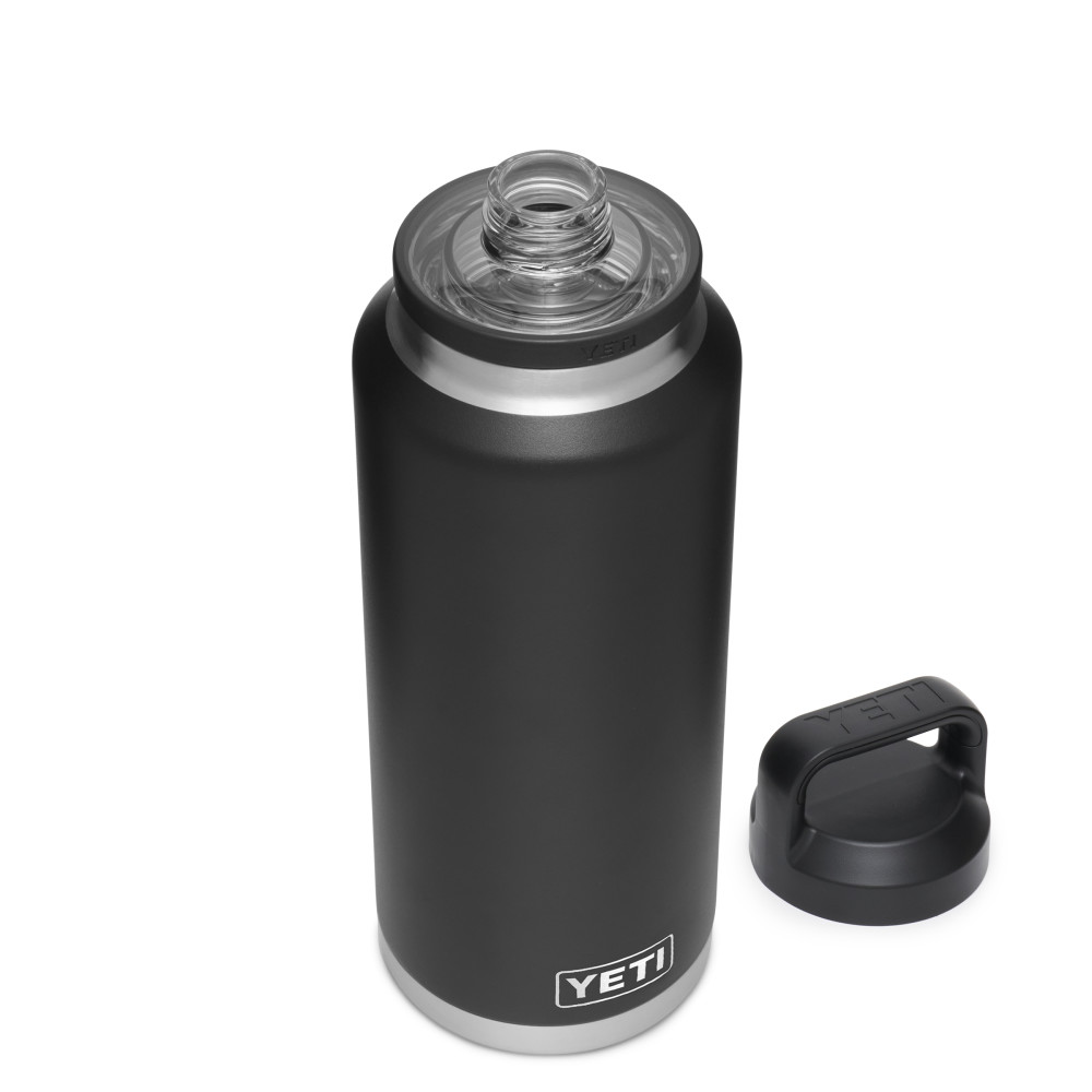 Yeti Rambler Bottle with Chug Cap 46oz， Black