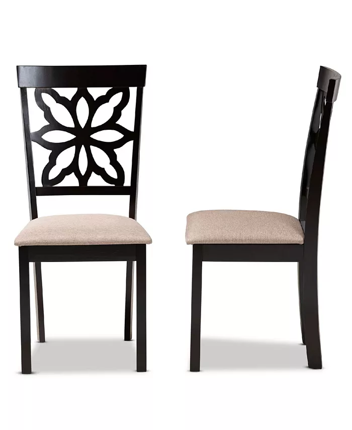 Baxton Studio Samwell Modern and Contemporary Fabric Upholstered 2 Piece Dining Chair Set