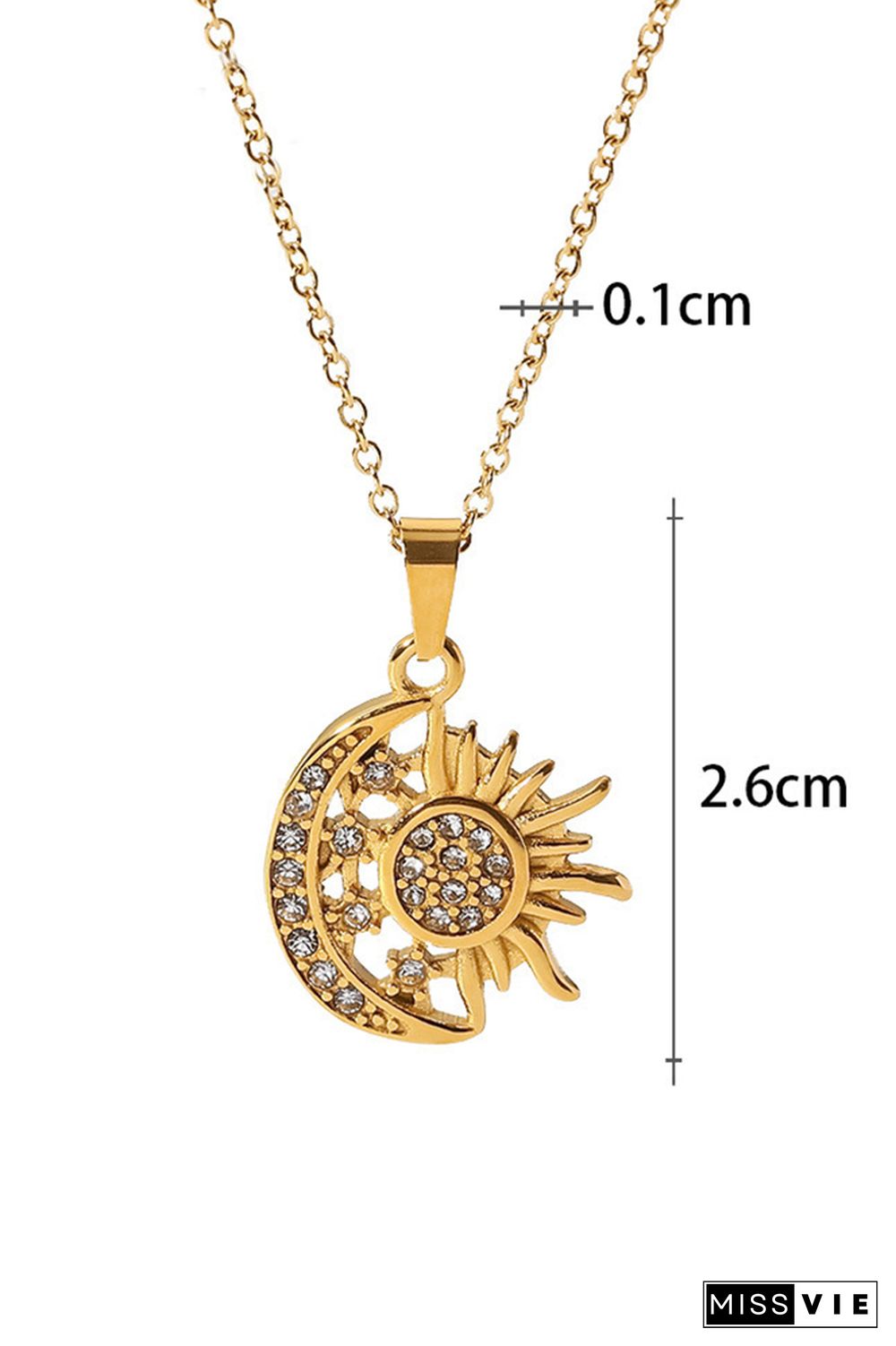 Gold Titanium Steel Necklace MOQ 5pcs