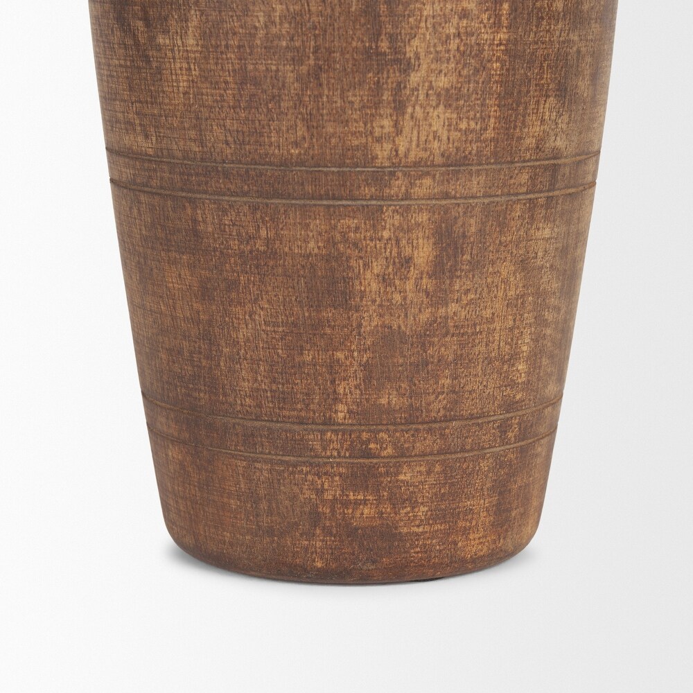 Porta Large Medium Brown Reclaimed Wooden Pot