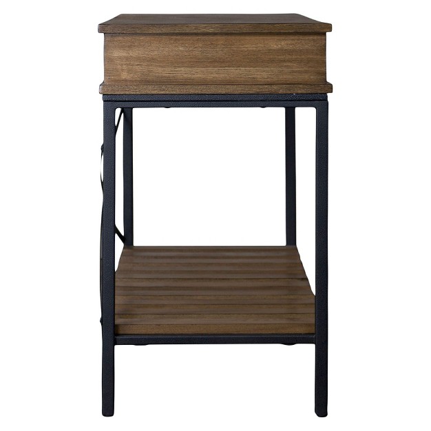 Newcastle Wood And Metal Console Table Criss cross Baxton Studio