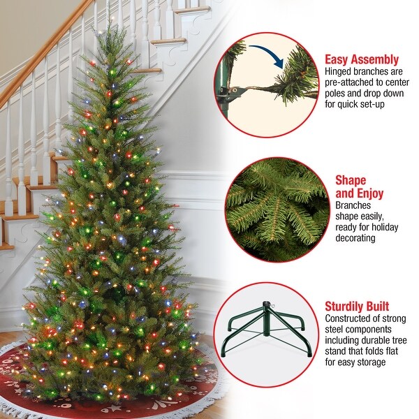 National Tree Company 7.5 ft. Dunhill Fir Slim Tree with Multicolor Lights