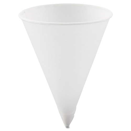 Dart Cone Water Cups， Paper， 4.25oz， Rolled Rim， White， 5000/Carton (42R2050)