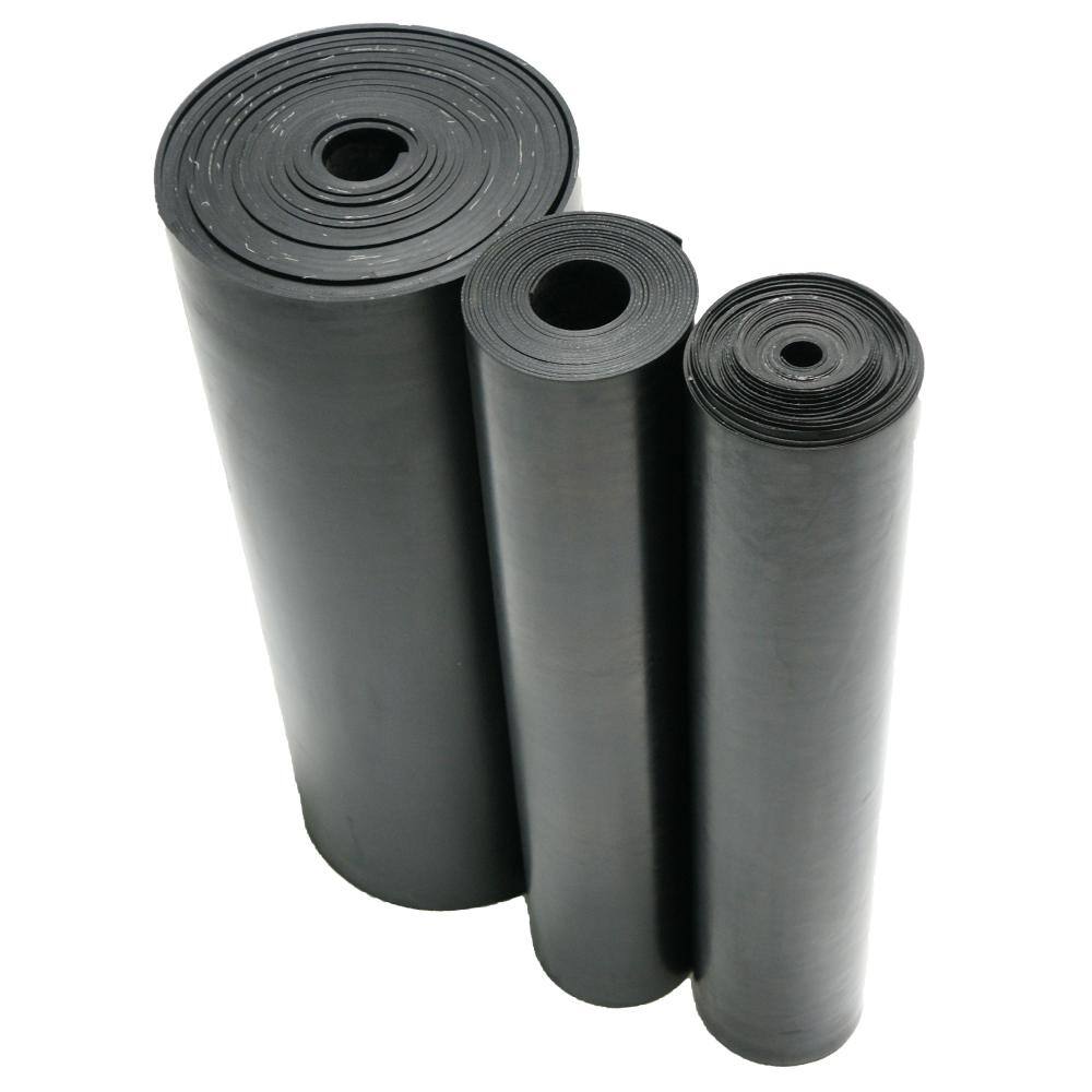 Rubber-Cal Cloth Inserted SBR 316 in. x 36 in. x 96 in. 70A Rubber Sheet - Black 20-107-0187-36-096