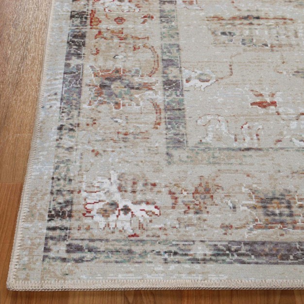 Floral Scroll Non slip Machine Washable Indoor Area Rug Or Runner By Blue Nile Mills