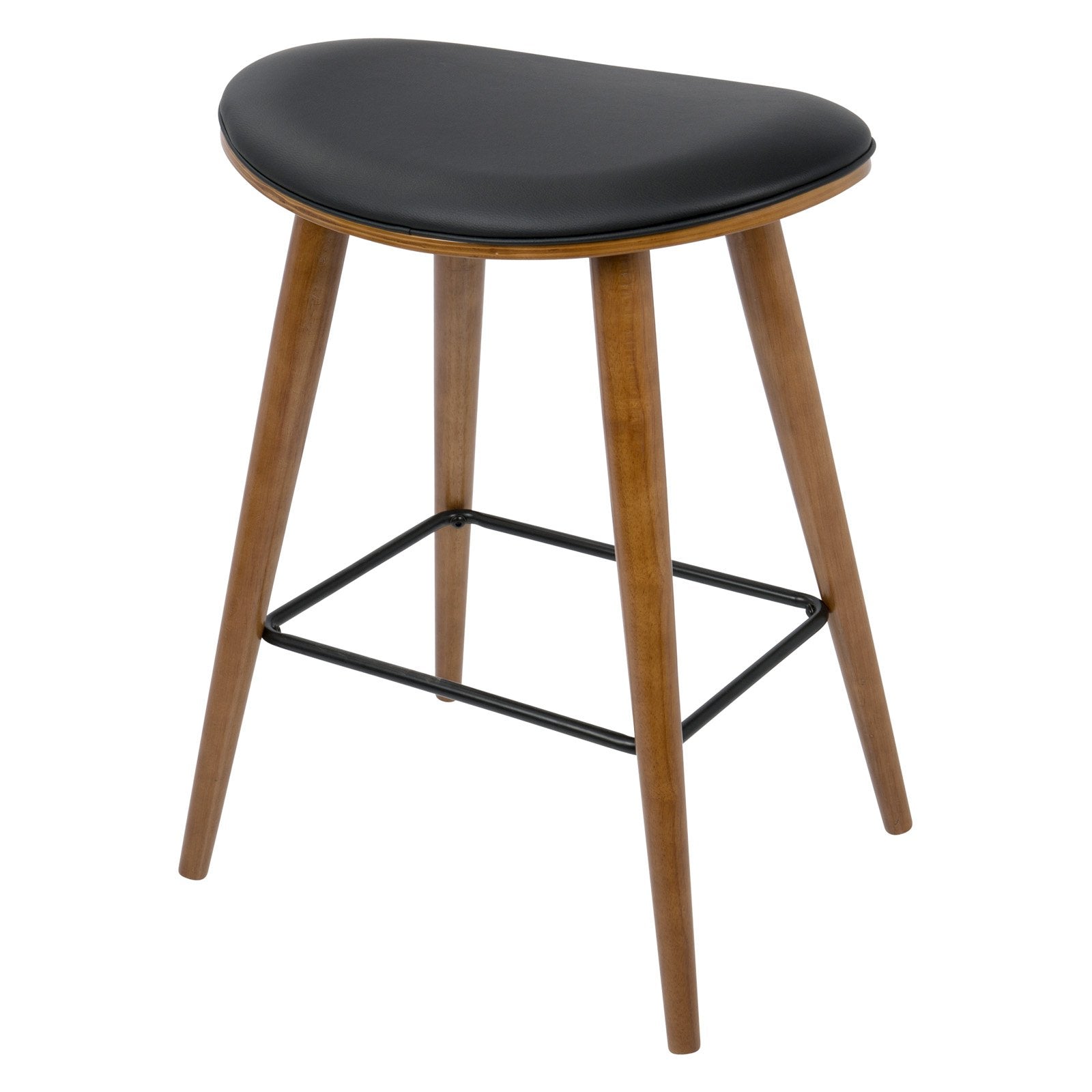 LumiSource Saddle 25.75 in. Mid-Century Modern Counter Stool - Set of 2