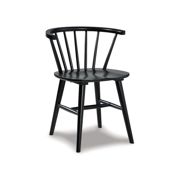 22 Inch Set of 2 Dining Chairs， Spindle Backrest， Matte Black Wood Design