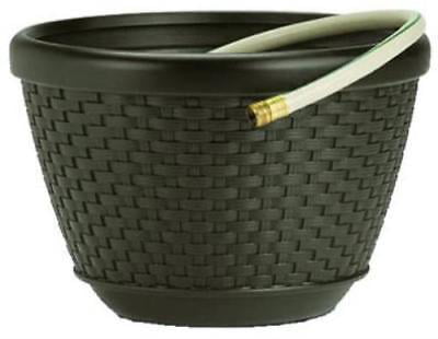 100' Brown Resin Wicker Hose Pot Decorative Wicker Design