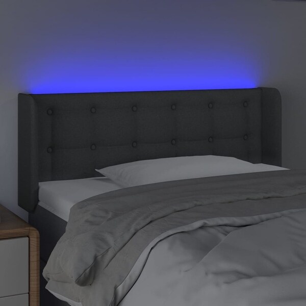 vidaXL LED Headboard Light/Dark Gray multisize Fabric - - 37455488