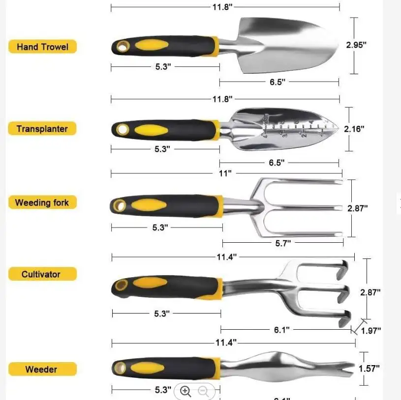 Garden Tools Set Factory Price Good Quality 5 Pieces Heavy Duty Aluminum oy Hand Gardening Tool Set with Non Slip Handle