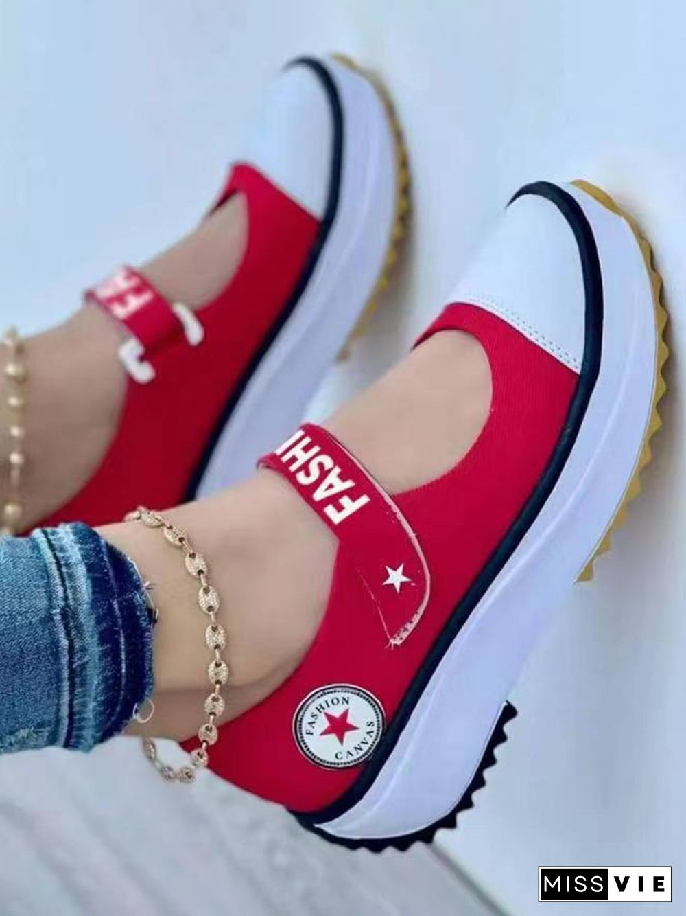 Tall Mary Jane Canvas Sneakers