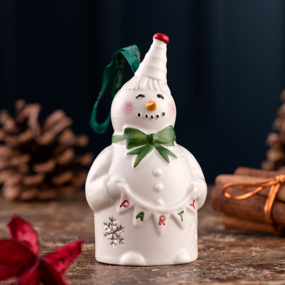 Belleek Classic Party Snowman Hanging Ornament