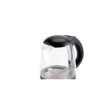 AROMA 5-Cup Black Glass Corded Electric Kettle with Automatic Shut-Off AWK-151B