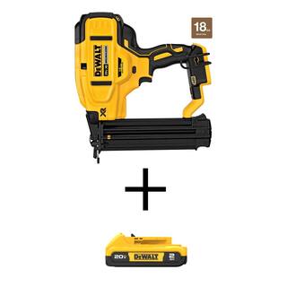 DW 20V MAX XR Lithium-Ion Cordless 18-Gauge Brad Nailer with 20V MAX Compact Lithium-Ion 2.0Ah Battery Pack DCN680BW203