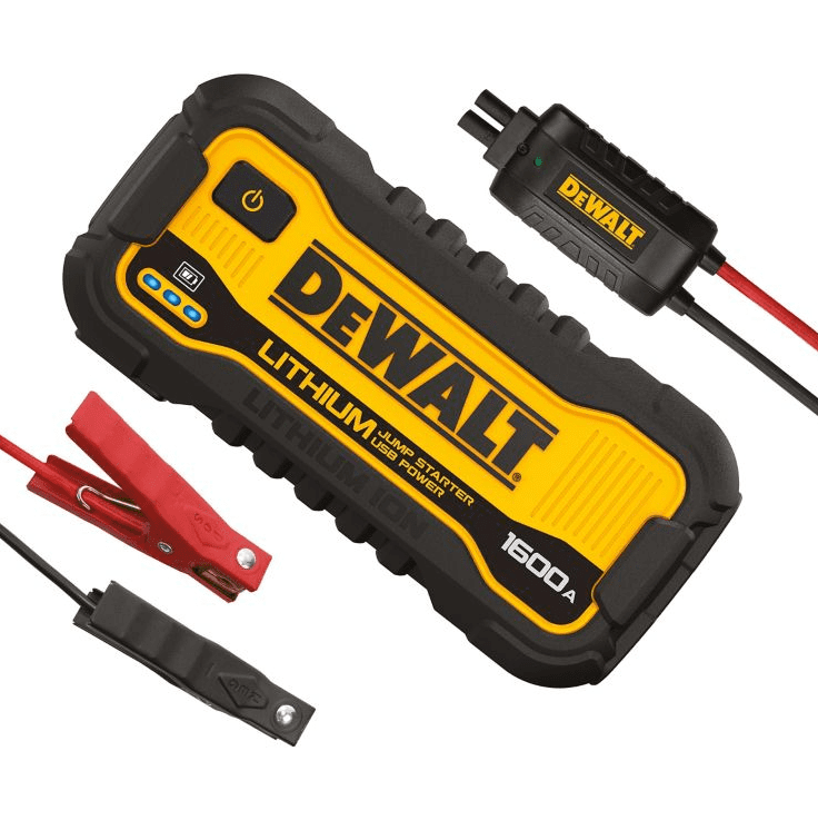 DW 1600 Peak Amp Lithium Jump Starter with USB Power Bank DXAELJ16