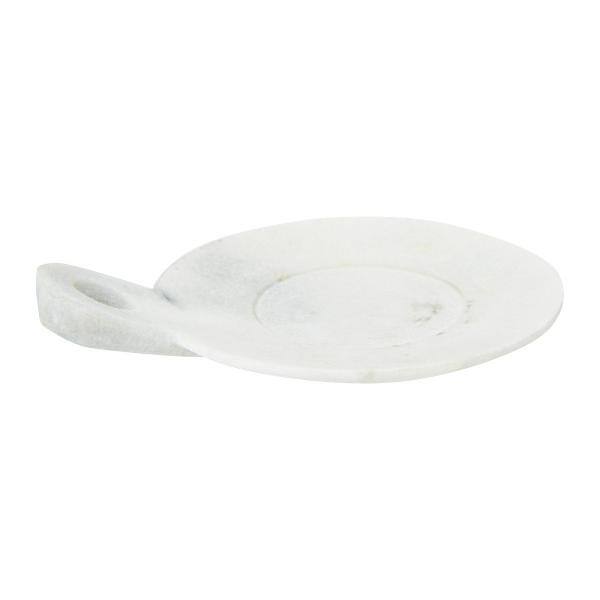 Storied Home 7 in. Freestanding Soap Dish with Handle in White DF2328