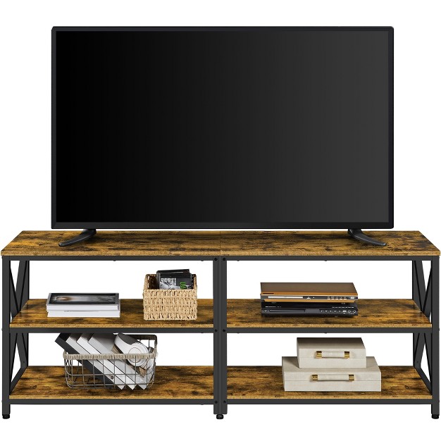 Yaheetech Vintage Tv Stand For Tv Up To 70 Inches 3 tier Tv Console Table