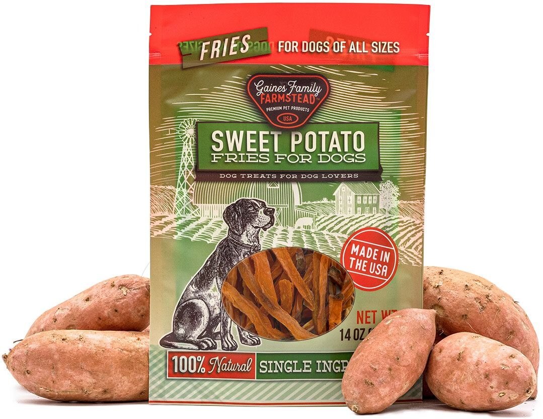 Gaines Family Farmstead Sweet Potato Fries Grain-Free Dog Treats， 14-oz bag