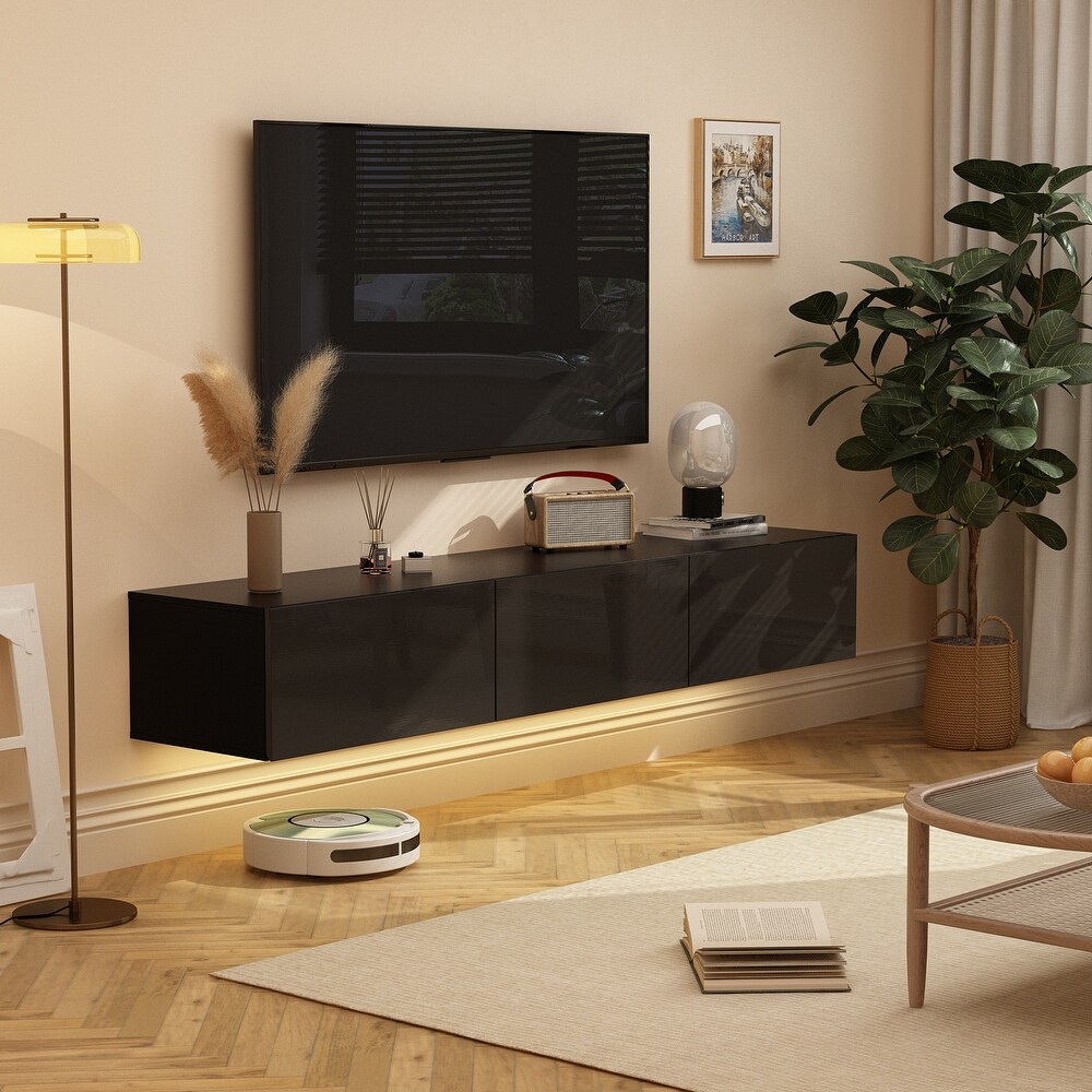 Floating TV Stand Wall Mounted with LEDsTV Stand Floating TV Cabinet