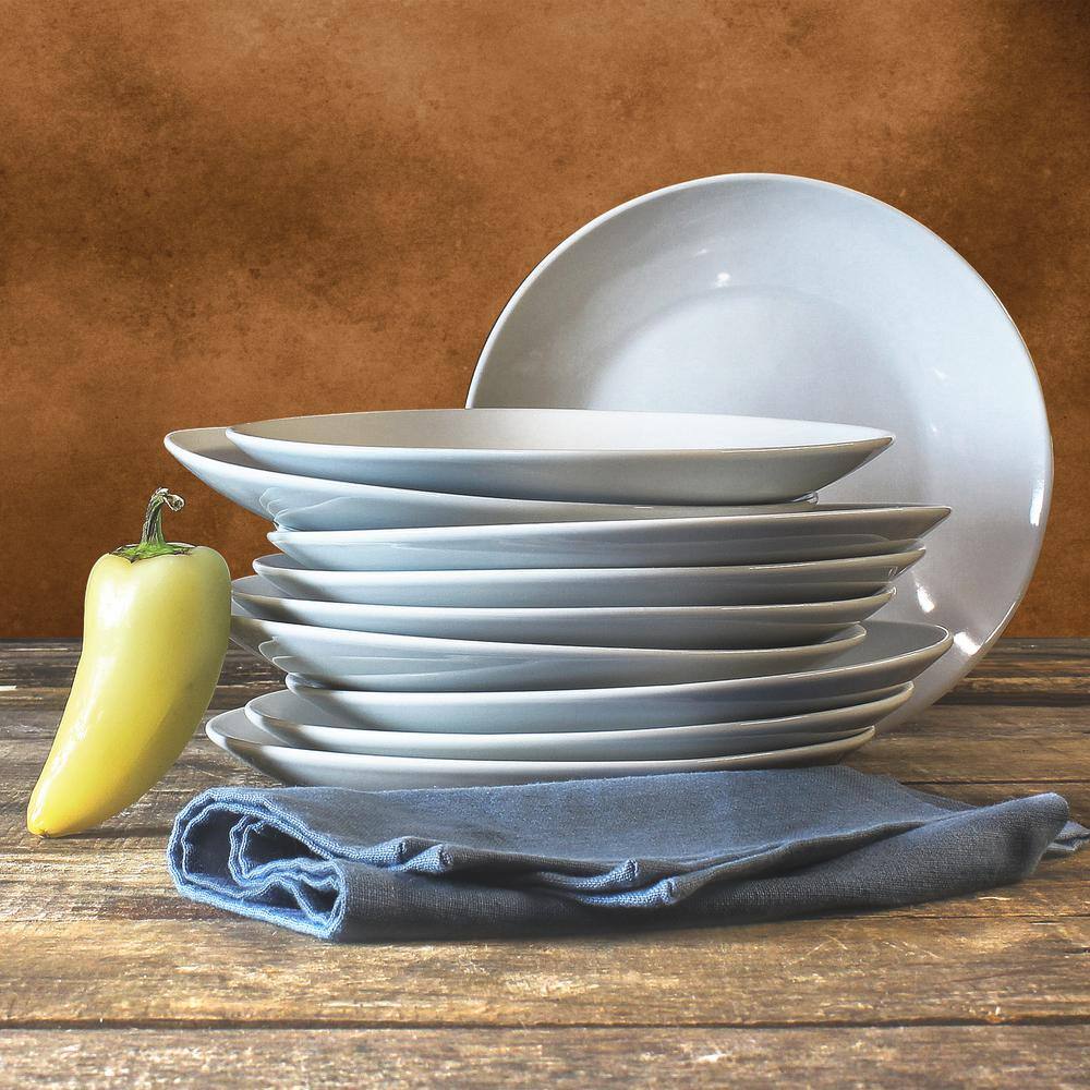 Tabletops Gallery Stoneware White Round Salad Plates (Set of 10) TTU-P7231-EC