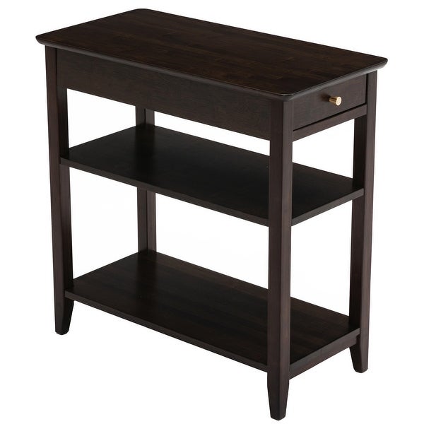 Connexion Decor Verenney End Table With Drawer， Dark Walnut