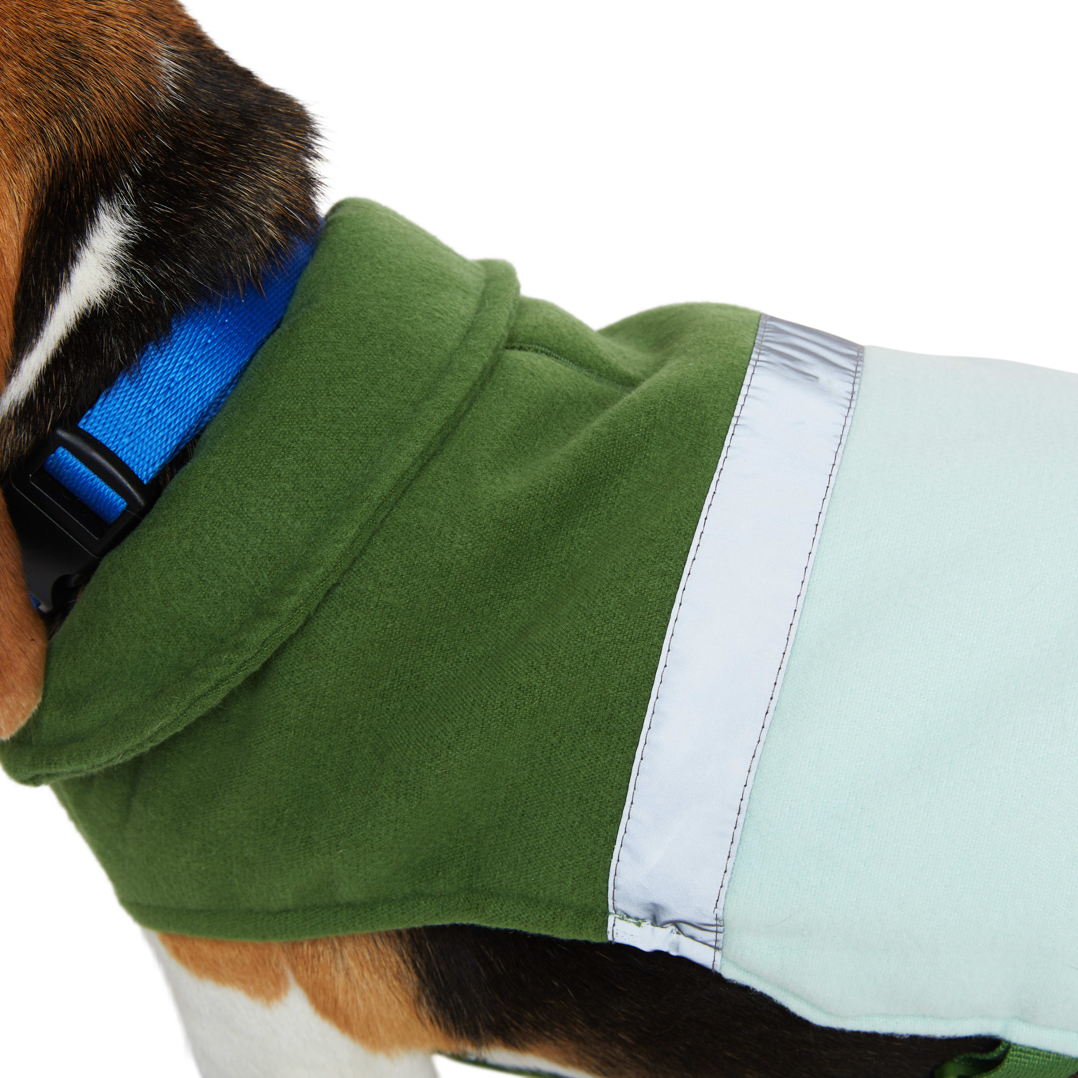 YOULY Green Colorblock Flannel Dog Vest， XX-Small