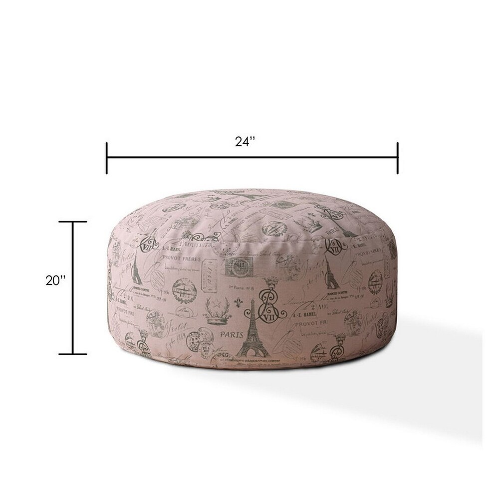 Joita Indoor Paris Round Zipper Pouf Cover Only 24\