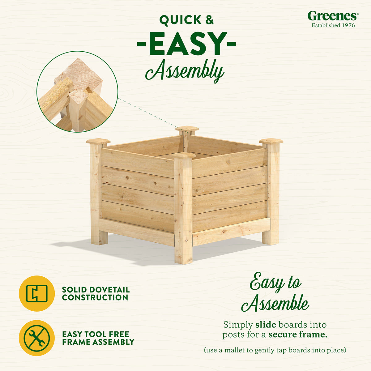 Greenes Fence Original Cedar Elevated Planter, 24" x 24" x 21"