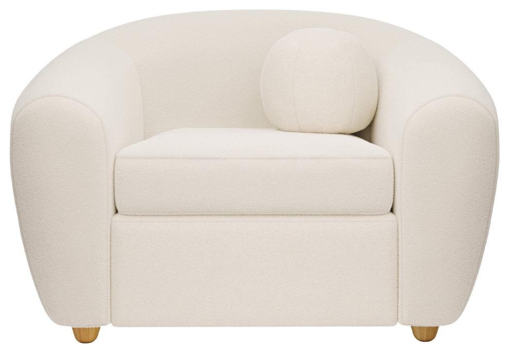 Vista Boucle Chair  White   Transitional   Armchairs And Accent Chairs   by First of a Kind USA Inc  Houzz