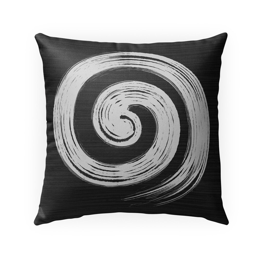 SPIRAL STROKE CHARCOAL Outdoor Pillow By Kavka Designs