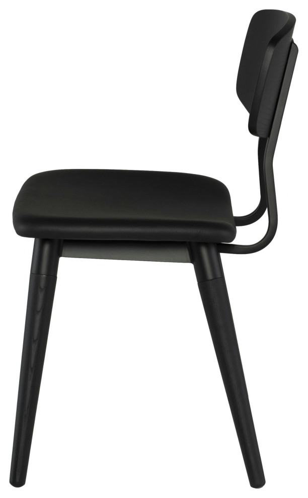 Scholar Black Naugahyde Dining Chair   Midcentury   Dining Chairs   by Kolibri Decor  Houzz