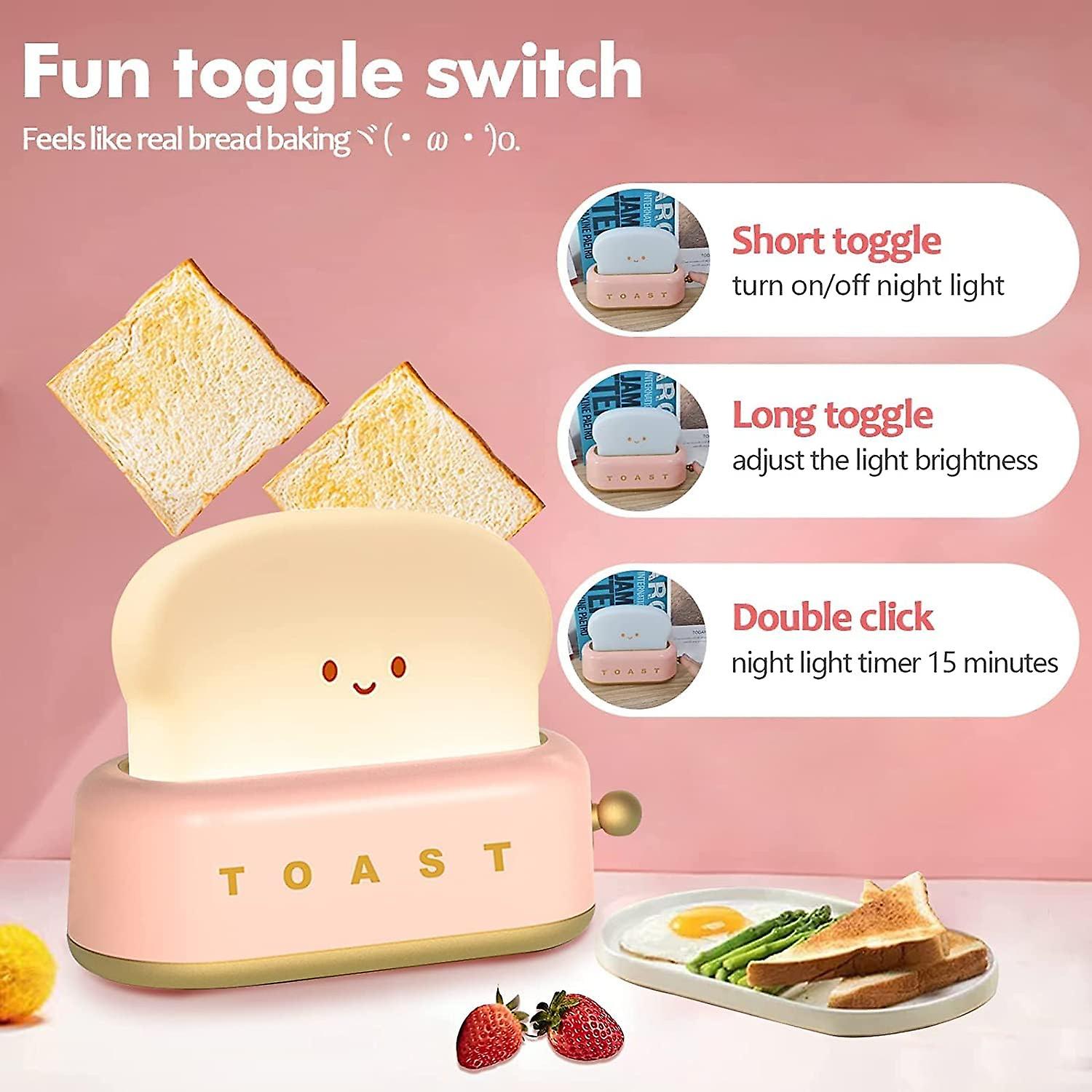 Baby Night Light，toaster Toddler Night Light，dimmable Led Bedside Lamp，usb Rechargeable Small Night Light，lamp With Timer Function， Kawaii