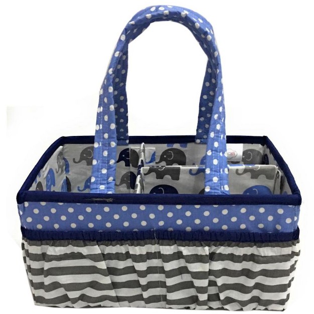 Bacati Elephants Blue gray Storage Caddy