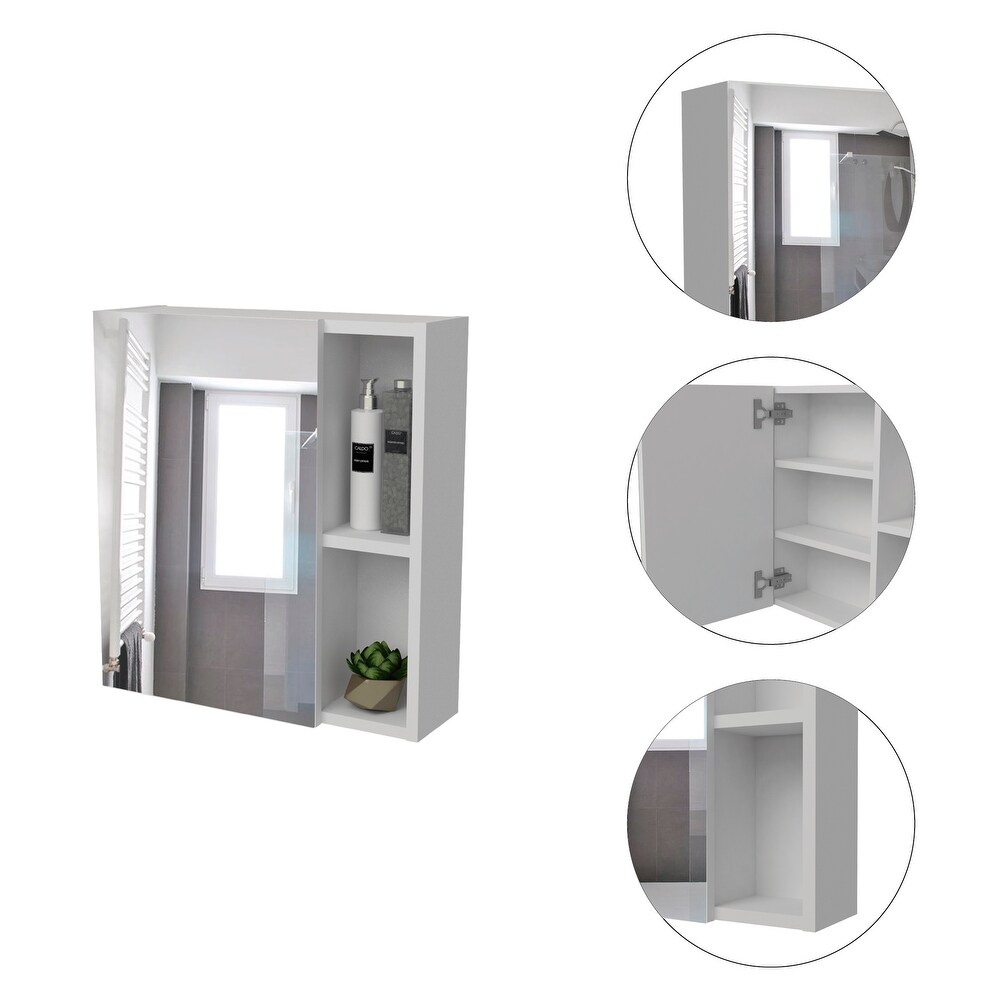 Andes Mirror Cabinet with 2 Open Shelves and 3 Interior Shelves